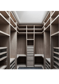 П-образная гардеробная комната в классическом стиле Междуреченск