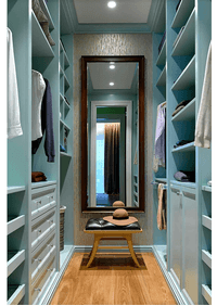 Параллельная гардеробная комната с большим зеркалом Междуреченск