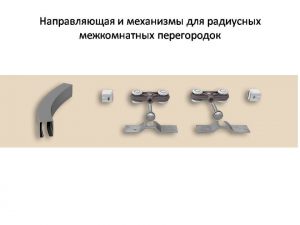 Направляющая и механизмы верхний подвес для радиусных межкомнатных перегородок Междуреченск